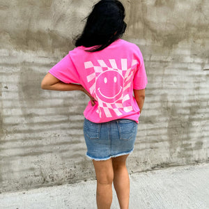 Oh Happy Days Tee - Neon Pink - NEW