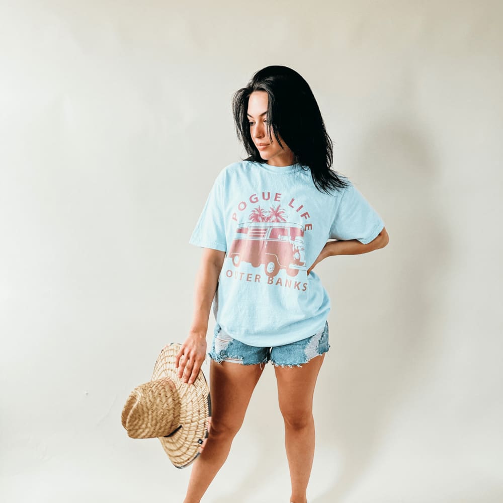 Outer Banks Pogue Life Tee - Chambray - NEW