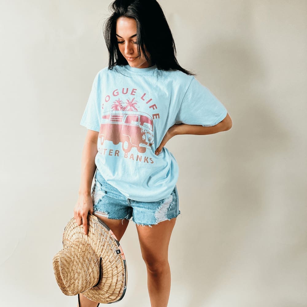 Outer Banks Pogue Life Tee - Chambray - NEW