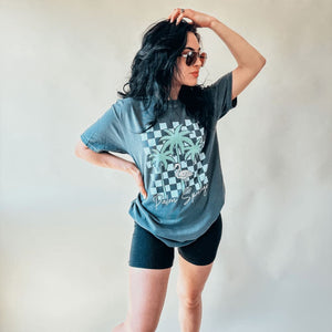 Palm Springs Checkerboard Tee - Mommy Apparel