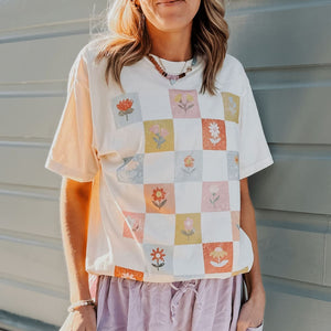 Patchwork Blooms Tee - NEW