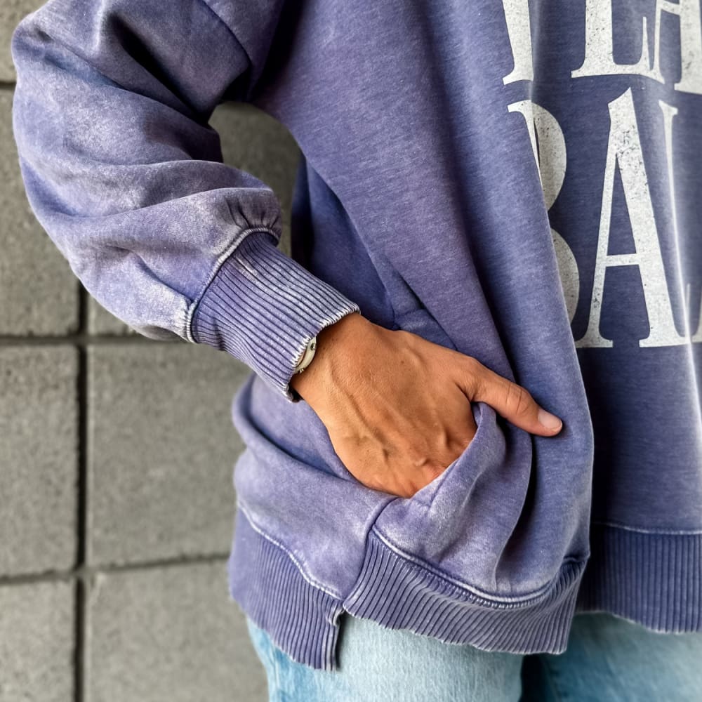 Play Ball Acid Washed Sweatshirt