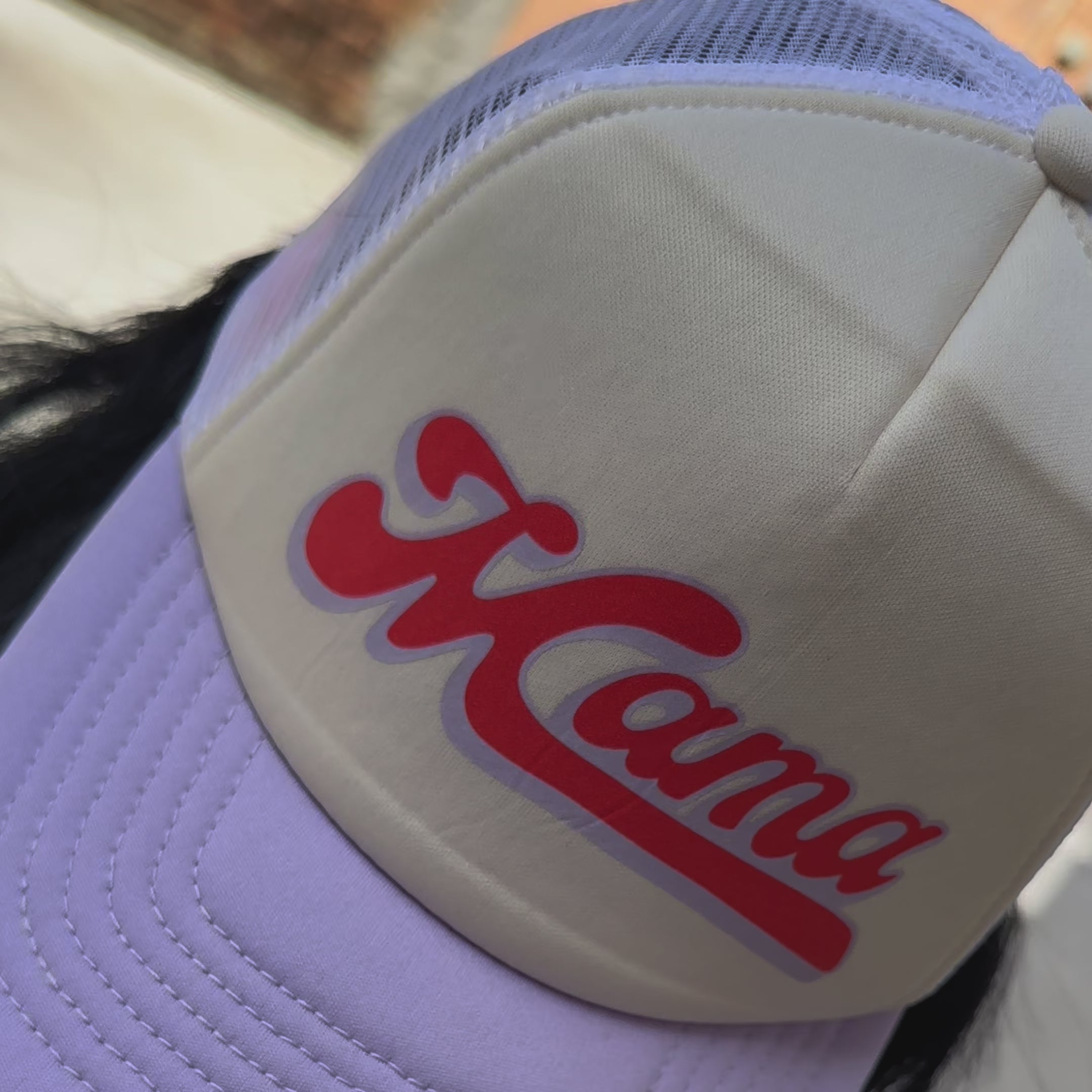 Mama Ponytail Hat - Sherbert Flowers