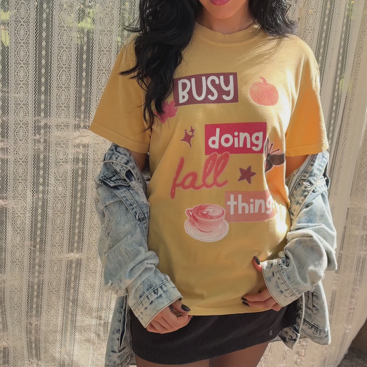 woman wearing doing fall things