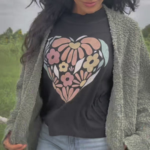 Floral Heart Relaxed Boxy Tee