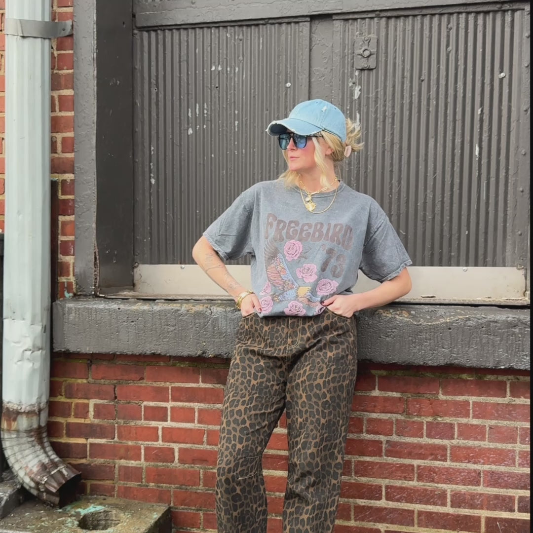 Floral Freebird Mineral Wash Tee