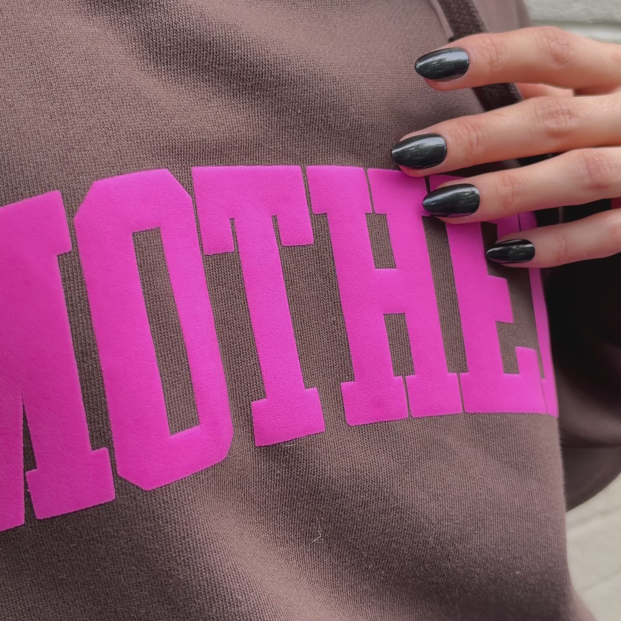woman wearing puff mother hoodie