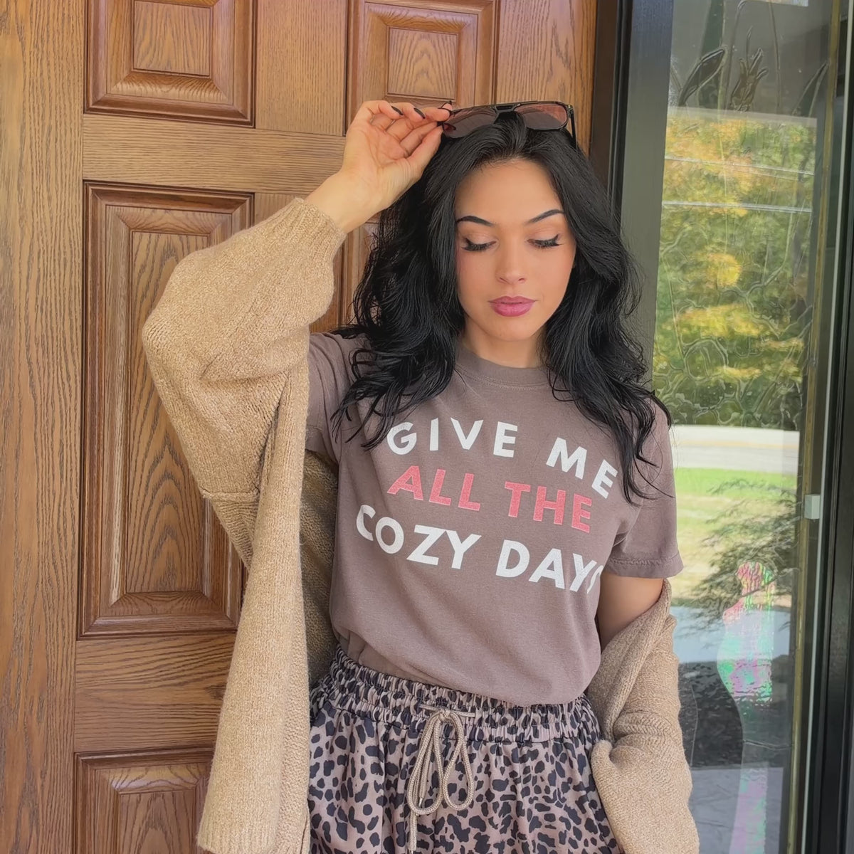 woman wearing cozy days