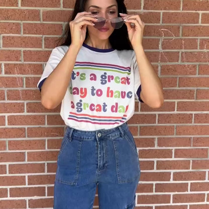 It's A Great Day Ringer Tee