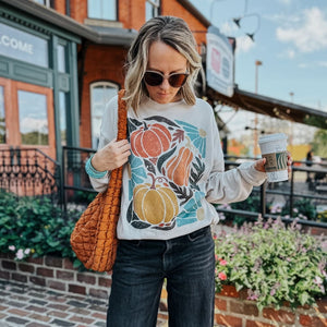 Pumpkin Floral Sweatshirt