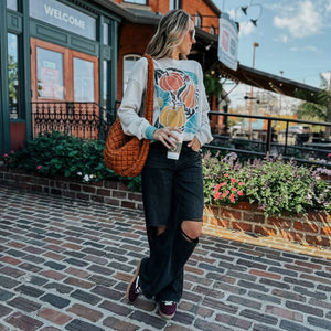 Pumpkin Floral Sweatshirt