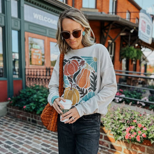 Pumpkin Floral Sweatshirt