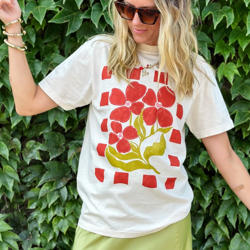 Red Bloom Babe Tee