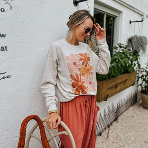 Retro Fall Flowers Sweatshirt