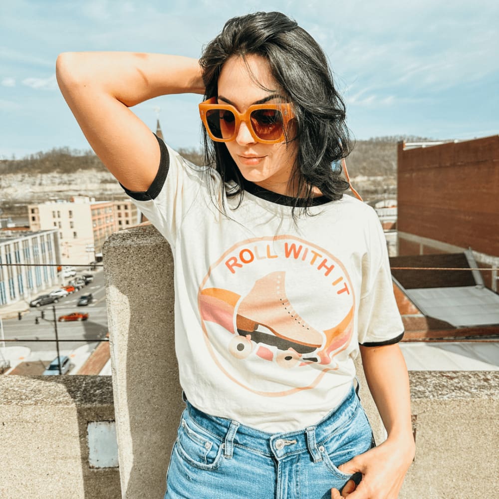 ROLL WITH IT RINGER TEE - Mommy Apparel