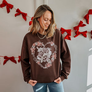 Rosy Heart Crewneck - Mommy Apparel