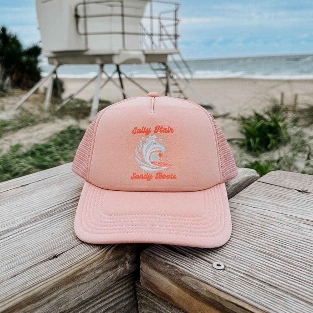 Salty Hair Mesh Trucker Hat - Dusty Rose