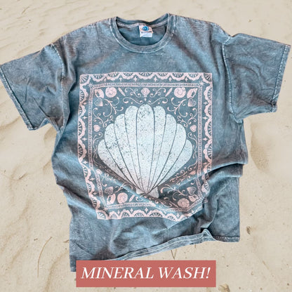 Seaside Seashell Mineral Wash Tee