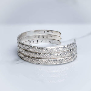 Merry Silver Personalized Women’s Bangle - Mommy Bangles
