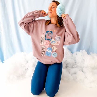 Ski Tags Sweatshirt - Mommy Apparel