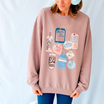 Ski Tags Sweatshirt - Mommy Apparel
