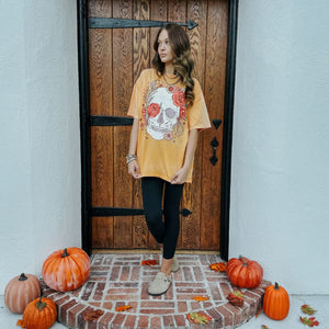 Skull Flowers Oversized Tee