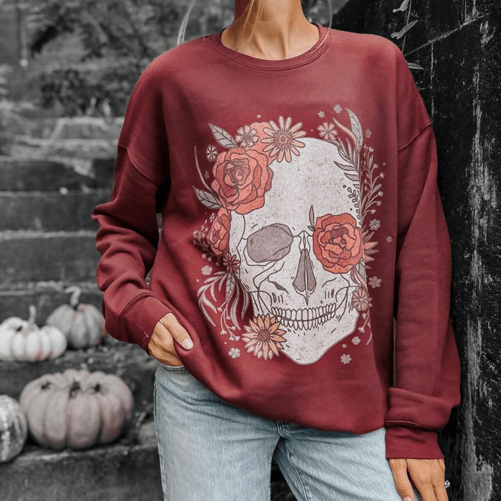 Skull Flowers Sweatshirt