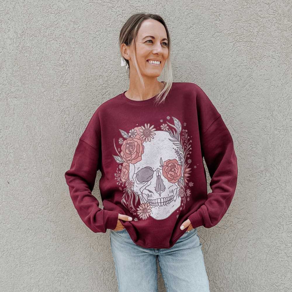 Skull Flowers Sweatshirt