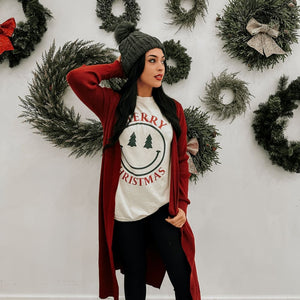 Smiley Christmas Face Tee - Mommy Apparel