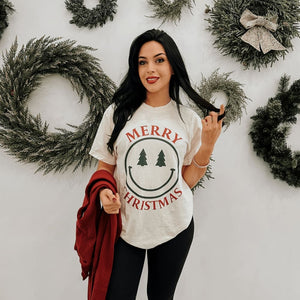 Smiley Christmas Face Tee - Mommy Apparel