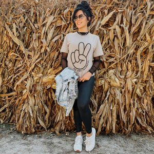 So Very Thankful Peace Sign Tee - Mommy Apparel