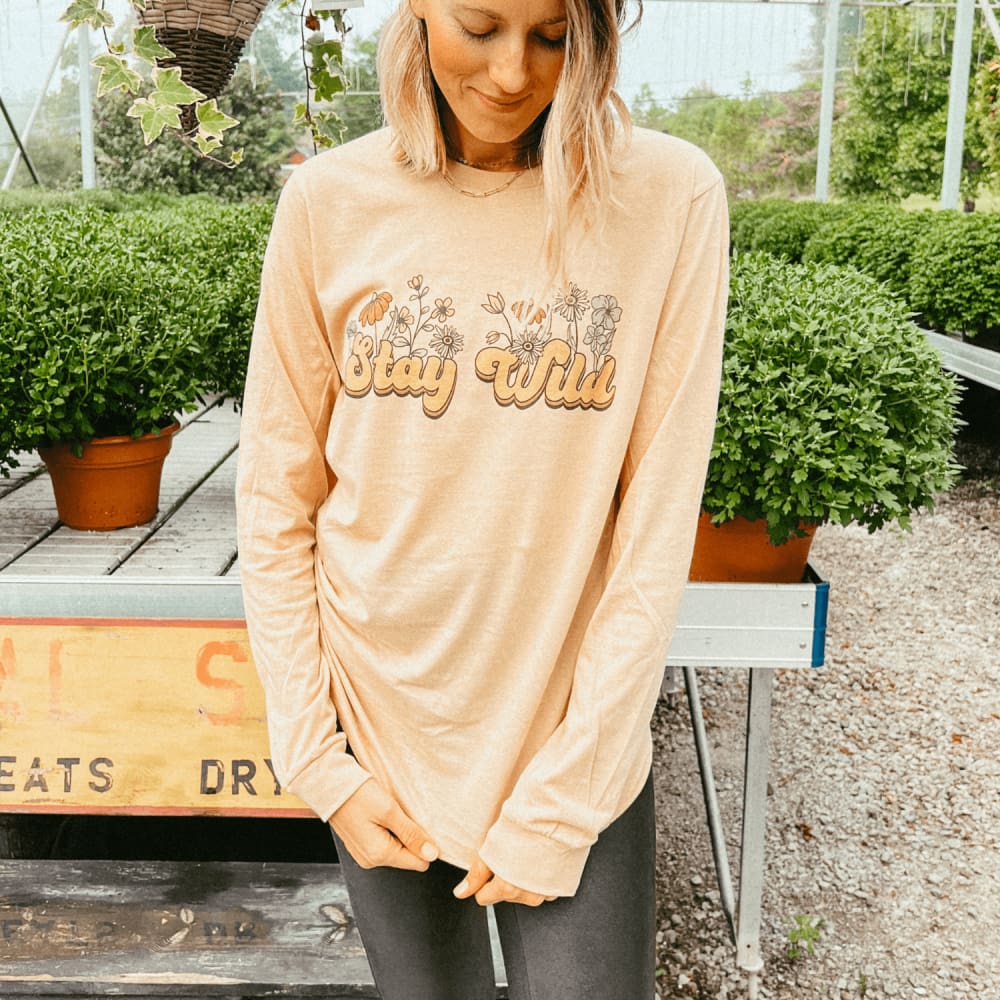 Stay Wild Long Sleeve - Sand Dune - Mommy Apparel