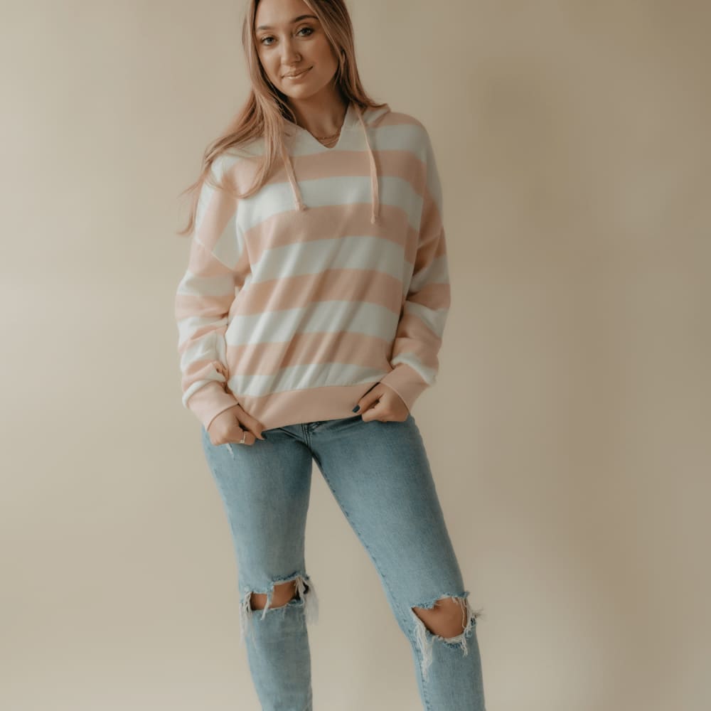 Striped Hooded Sweatshirt