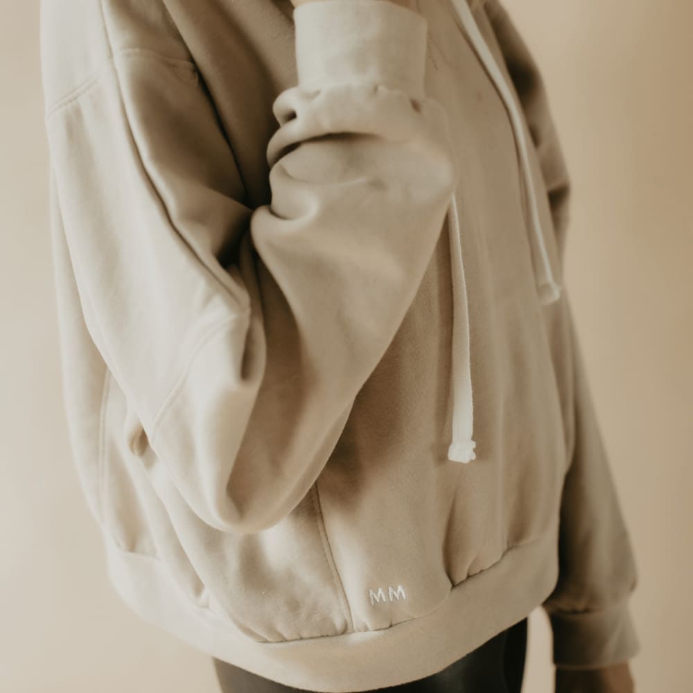Sueded Crop Hooded Sweatshirt