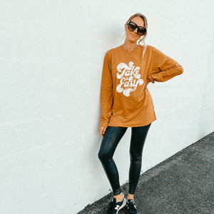 Take it Easy Long Sleeve - Toast - Mommy Apparel