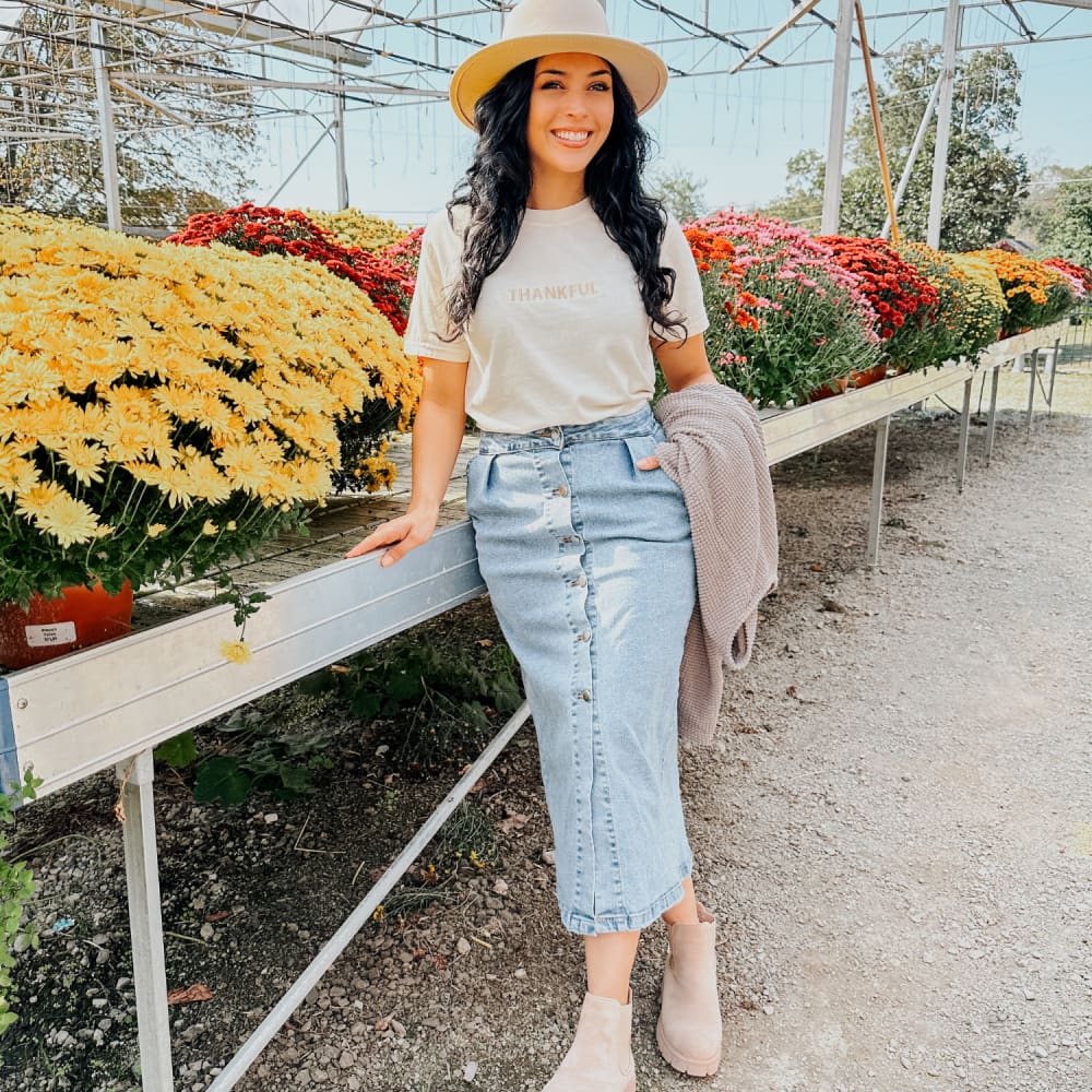 Thankful Embroidered Tee - Mommy Apparel