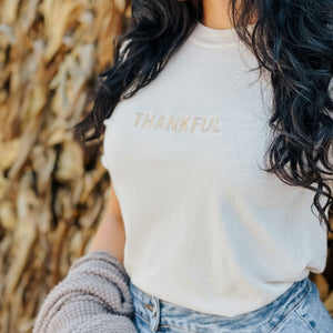 Thankful Embroidered Tee - Mommy Apparel