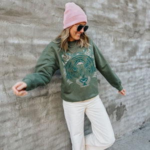 Tribal Tiger Crewneck - Mommy Apparel