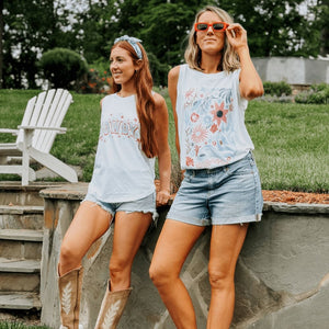 USA Florals Tank - Mommy Apparel