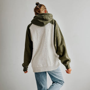 Vintage Heather Hoodie - Oatmeal & Army Green