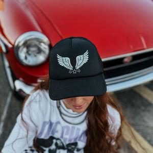 Vintage Wings Trucker Hat - Black