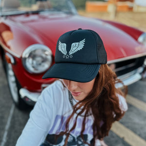 Vintage Wings Trucker Hat - Black