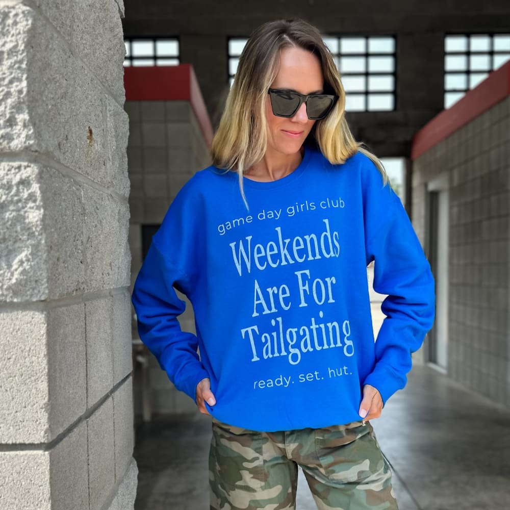 Weekend Tailgating Sweatshirt - Blue