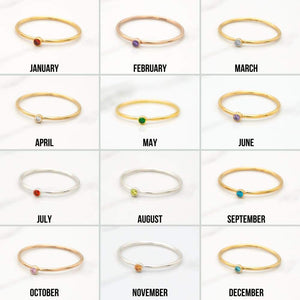 February Birthstone Stackable Ring - Mommy Rings