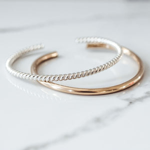Gold & Twisted Silver Womens Stack - Mommy Bangles