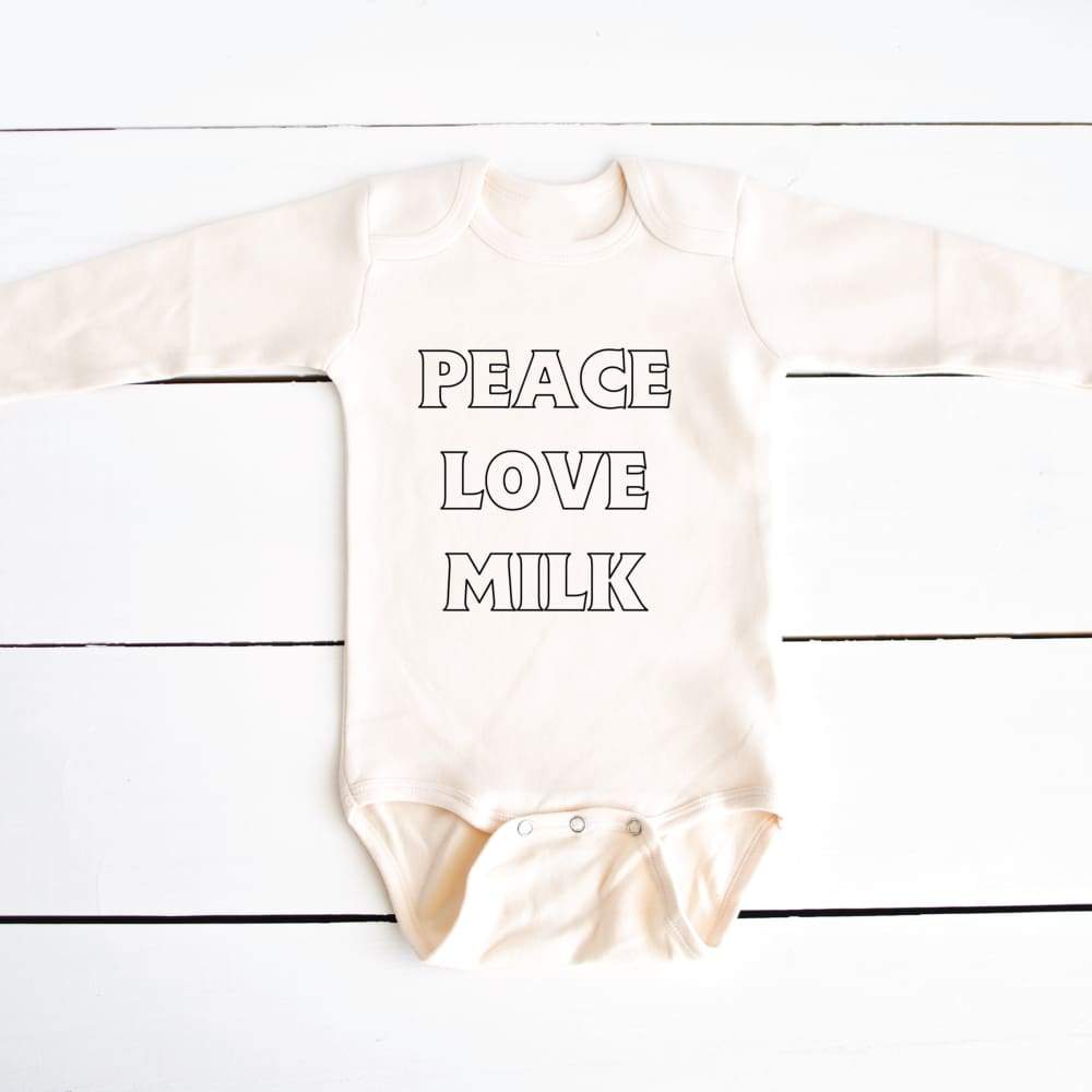 Peace Love Milk Baby Bodysuit - Baby Apparel