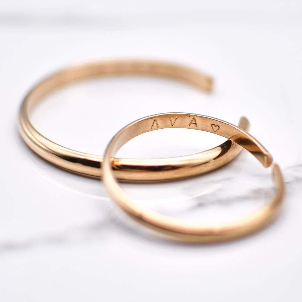 Personalized MM Rose Gold Women's Bangle - Mountain Moverz