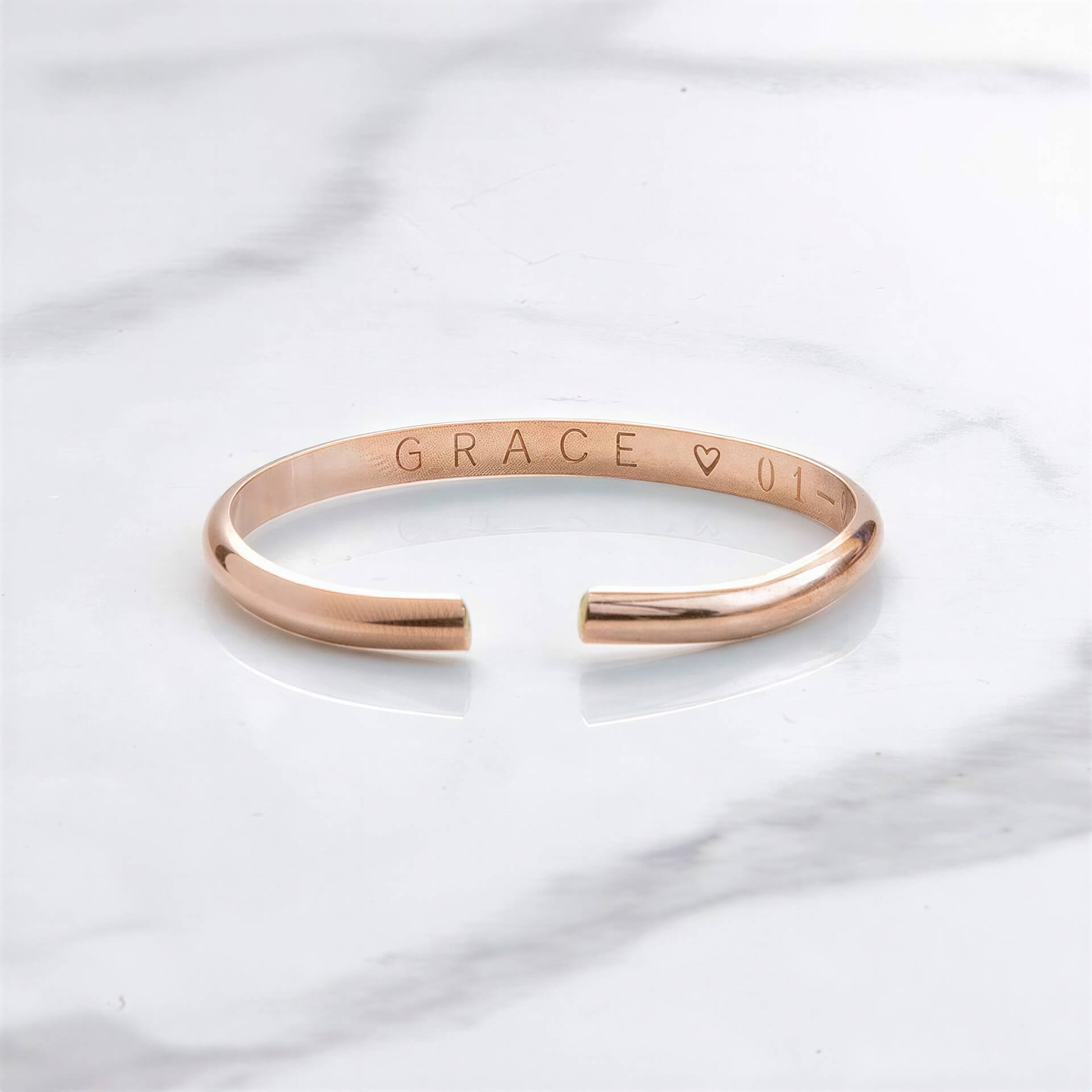 Lasting Engraved Rose Gold Baby Bracelet