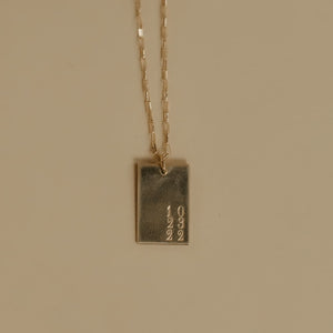 Special Date Square Necklace - Necklaces