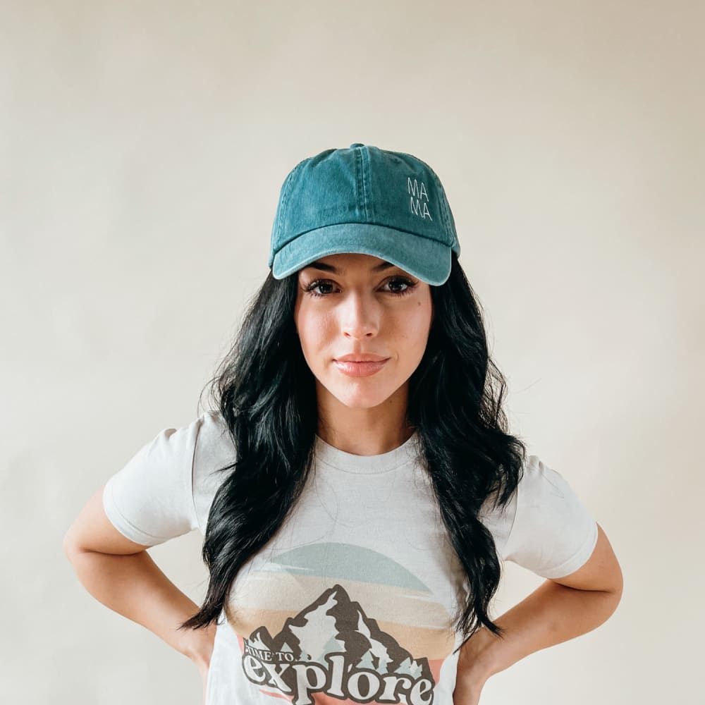 Stacked Mama Teal Hat